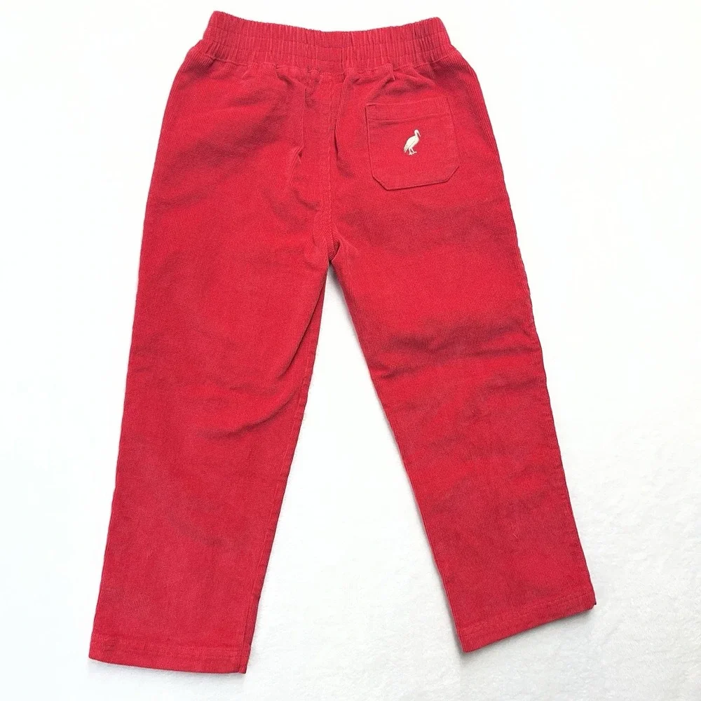 The Beaufort Bonnet Company Corduroy Pants Boys 5 Red Christmas Holiday TBBC
